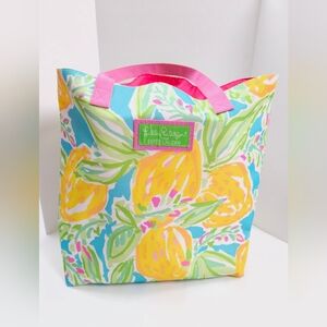 Lilly Pulitzer For Estee Lauder Tote Bag Watercolor Lemon Yellow Beach Summer
